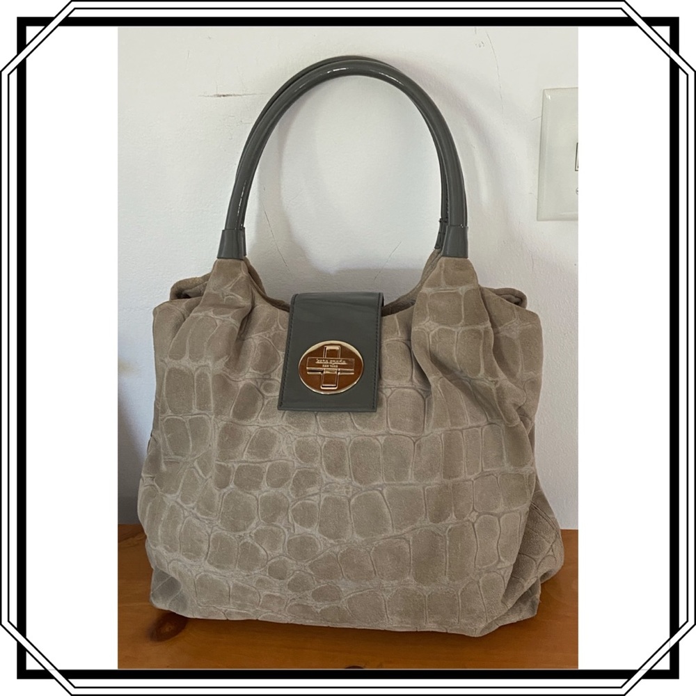Vintage Kate Spade Cobblestone Pattern Suede and Nubuck Hobo Purse